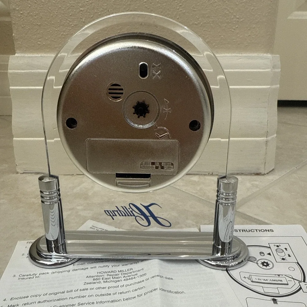 Howard Miller Discoverer World Arch‎ Table Alarm Clock Desk Mantle Globe *SEE